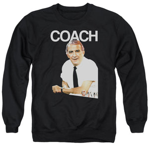 AN OFFCIALLY LICENSED CHEERS COACH ADULT UNISEX CREWNECK SWEATSHIRT BLACK