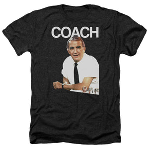 AN OFFCIALLY LICENSED CHEERS COACH MEN'S HEATHER T-SHIRT CHARCOAL