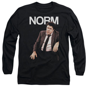 AN OFFCIALLY LICENSED CHEERS NORM MEN'S LONG SLEEVE T-SHIRT BLACK