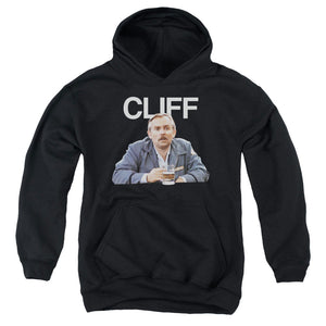 AN OFFCIALLY LICENSED CHEERS CLIFF YOUTH HOODIE BLACK