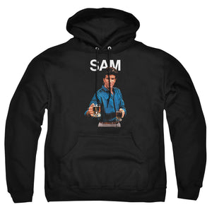 AN OFFCIALLY LICENSED CHEERS SAM ADULT UNISEX PULLOVER HOODIE BLACK