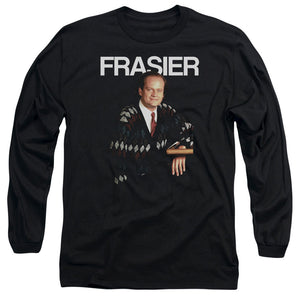AN OFFCIALLY LICENSED CHEERS FRASIER MEN'S LONG SLEEVE T-SHIRT BLACK