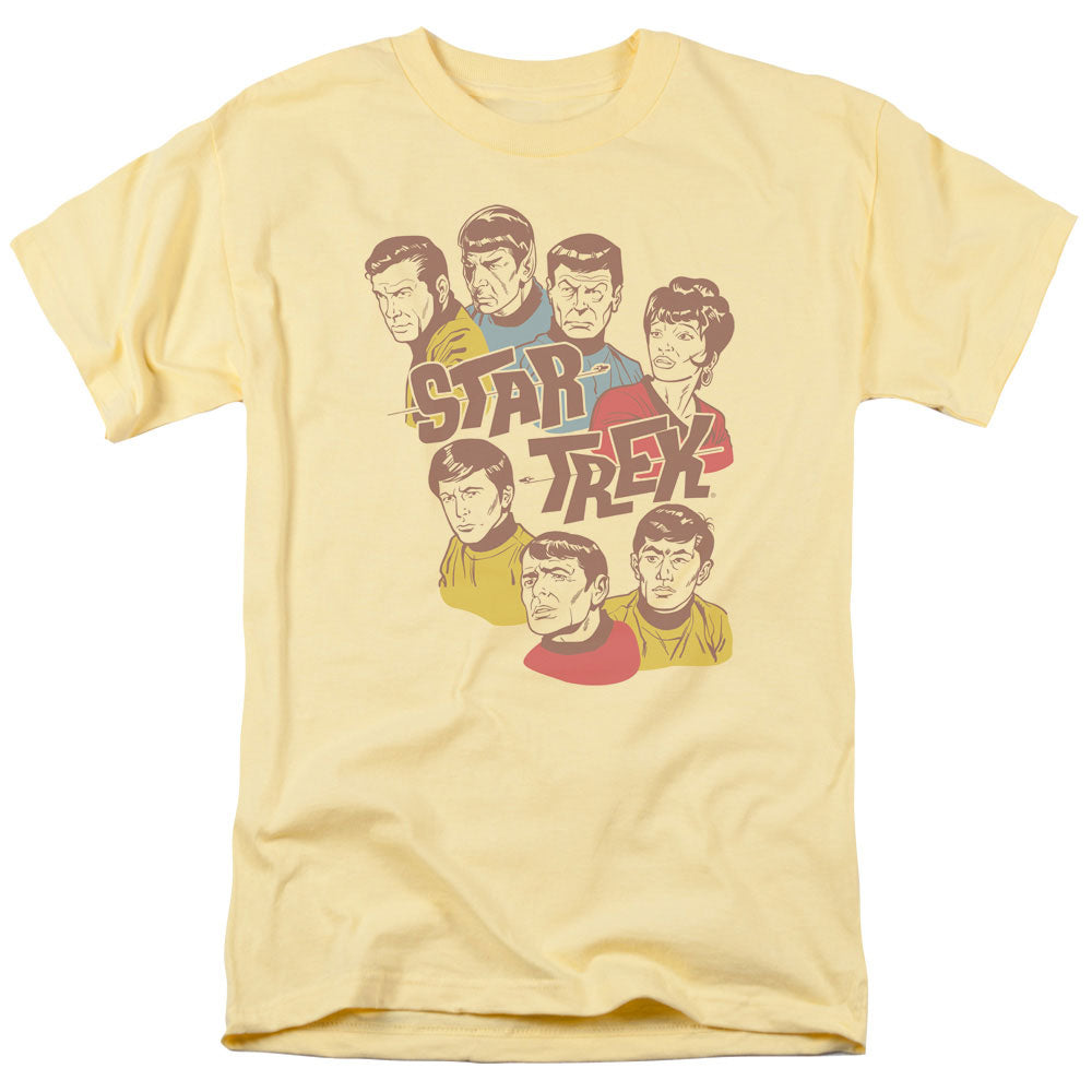 Star Trek Retro Illustrated Crew Licensed Adult Unisex T-Shirt Regular Fit Tee