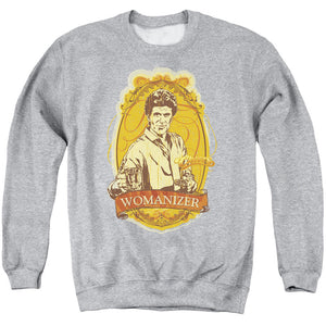 AN OFFCIALLY LICENSED CHEERS WOMANIZER ADULT UNISEX CREWNECK SWEATSHIRT ATHLETIC HEATHER