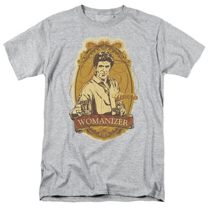AN OFFCIALLY LICENSED CHEERS WOMANIZER MEN'S REGULAR FIT T-SHIRT ATHLETIC HEATHER