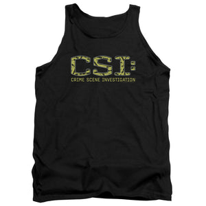AN OFFCIALLY LICENSED CSI COLLAGE LOGO ADULT UNISEX TANK TOP BLACK