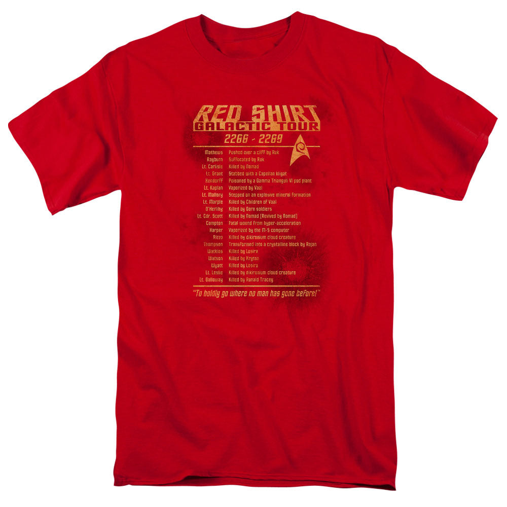 Star Trek Red Shirt Tour Licensed Adult Unisex T-Shirt Regular Fit Tee LG