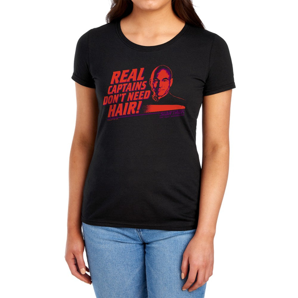 Star Trek Real Captain Licensed Women's T-Shirt Regular Fit LG