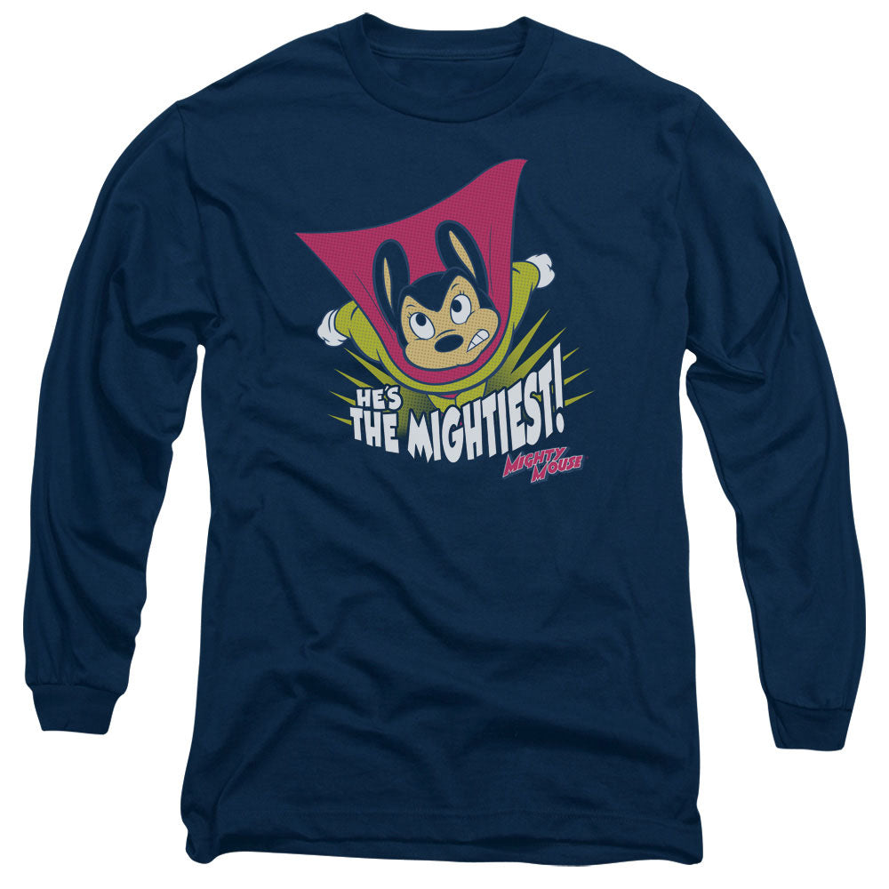 Mighty Mouse The Mightiest Licensed Adult Unisex Long Sleeve T-Shirt LG