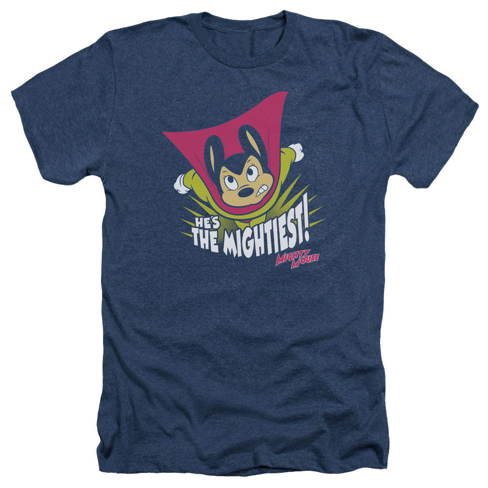 Mighty Mouse The Mightiest Licensed Adult Unisex T-Shirt Heather Tee LG