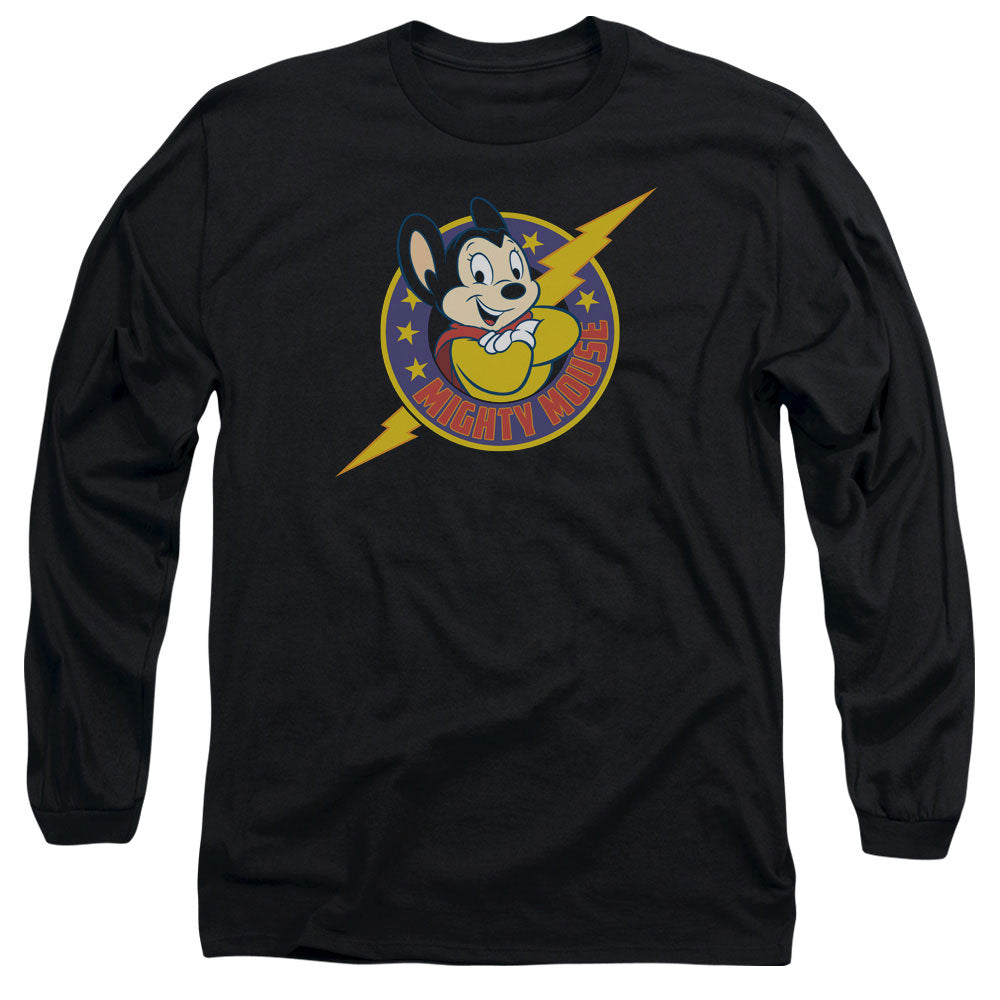 Mighty Mouse Mighty Hero Licensed Adult Unisex Long Sleeve T-Shirt LG