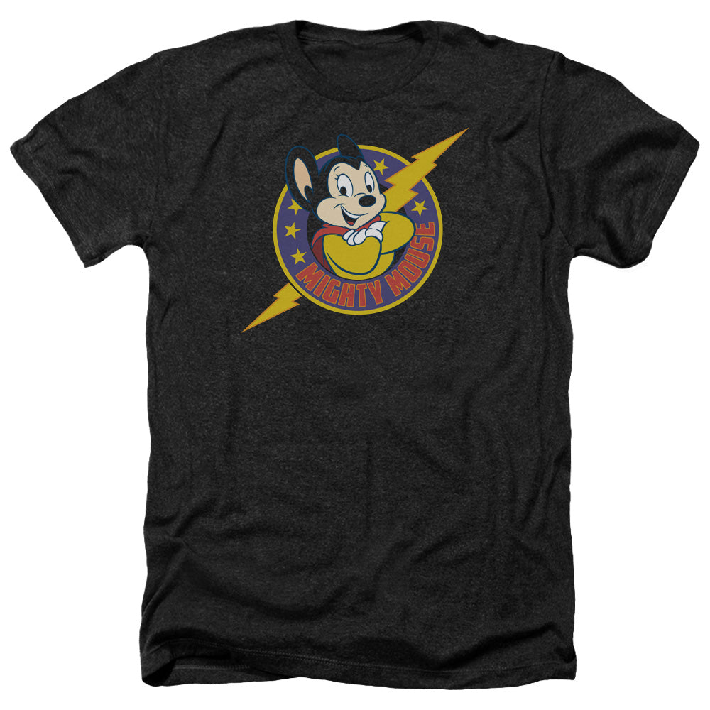 Mighty Mouse Mighty Hero Licensed Adult Unisex T-Shirt Heather Tee LG