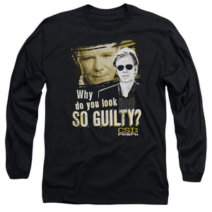 AN OFFCIALLY LICENSED CSI MIAMI SO GUILTY MEN'S LONG SLEEVE T-SHIRT BLACK