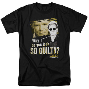 AN OFFCIALLY LICENSED CSI MIAMI SO GUILTY MEN'S REGULAR FIT T-SHIRT BLACK