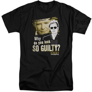 AN OFFCIALLY LICENSED CSI MIAMI SO GUILTY MEN'S TALL FIT T-SHIRT BLACK