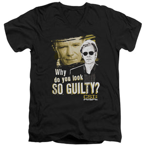 AN OFFCIALLY LICENSED CSI MIAMI SO GUILTY MEN'S V-NECK T-SHIRT BLACK