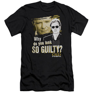 AN OFFCIALLY LICENSED CSI MIAMI SO GUILTY MEN'S PREMIUM SLIM FIT T-SHIRT BLACK