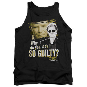 AN OFFCIALLY LICENSED CSI MIAMI SO GUILTY ADULT UNISEX TANK TOP BLACK