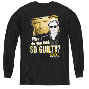 AN OFFCIALLY LICENSED CSI MIAMI SO GUILTY YOUTH LONG SLEEVE T-SHIRT BLACK