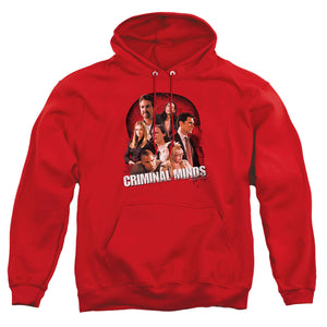 AN OFFCIALLY LICENSED CRIMINAL MINDS BRAIN TRUST ADULT UNISEX PULLOVER HOODIE RED