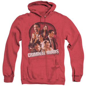 AN OFFCIALLY LICENSED CRIMINAL MINDS BRAIN TRUST ADULT UNISEX HEATHER PULLOVER HOODIE RED