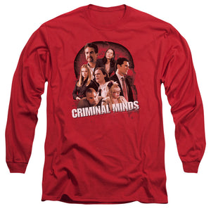 AN OFFCIALLY LICENSED CRIMINAL MINDS BRAIN TRUST MEN'S LONG SLEEVE T-SHIRT RED