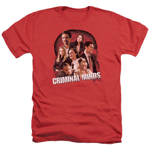 AN OFFCIALLY LICENSED CRIMINAL MINDS BRAIN TRUST MEN'S HEATHER T-SHIRT RED