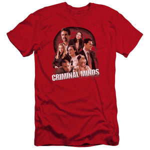 AN OFFCIALLY LICENSED CRIMINAL MINDS BRAIN TRUST MEN'S PREMIUM SLIM FIT T-SHIRT RED