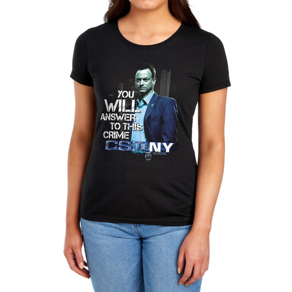 Csi Ny You Will Answer Licensed Women's T-Shirt Regular Fit LG