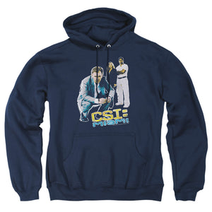 AN OFFCIALLY LICENSED CSI:MIAMI IN PERSPECTIVE ADULT UNISEX PULLOVER HOODIE NAVY