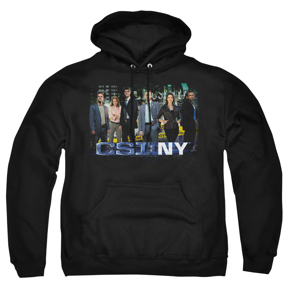AN OFFCIALLY LICENSED CSI NY CAST ADULT UNISEX PULLOVER HOODIE BLACK