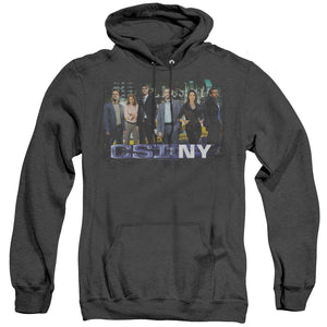 AN OFFCIALLY LICENSED CSI NY CAST ADULT UNISEX HEATHER PULLOVER HOODIE BLACK