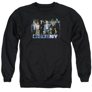 AN OFFCIALLY LICENSED CSI NY CAST ADULT UNISEX CREWNECK SWEATSHIRT BLACK