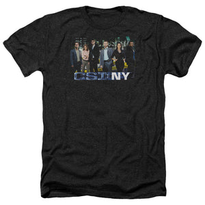 AN OFFCIALLY LICENSED CSI NY CAST MEN'S HEATHER T-SHIRT CHARCOAL