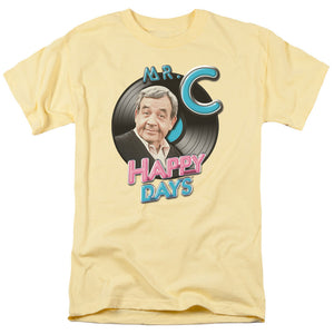 AN OFFCIALLY LICENSED HAPPY DAYS MR. C MEN'S REGULAR FIT T-SHIRT BANANA