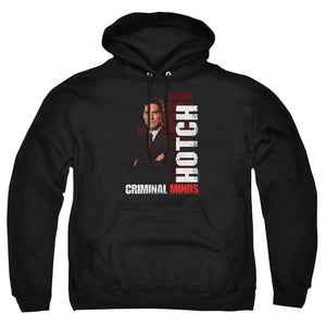 AN OFFCIALLY LICENSED CRIMINAL MINDS HOTCH ADULT UNISEX PULLOVER HOODIE BLACK