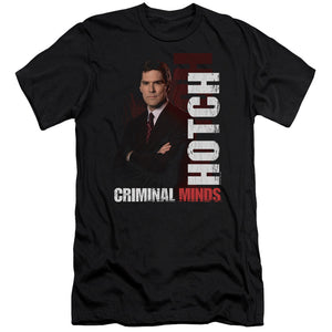 AN OFFCIALLY LICENSED CRIMINAL MINDS HOTCH MEN'S PREMIUM SLIM FIT T-SHIRT BLACK