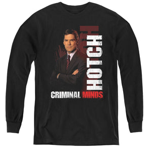 AN OFFCIALLY LICENSED CRIMINAL MINDS HOTCH YOUTH LONG SLEEVE T-SHIRT BLACK