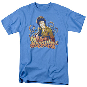 AN OFFCIALLY LICENSED BRADY BUNCH GROOVIN MEN'S REGULAR FIT T-SHIRT CAROLINA BLUE