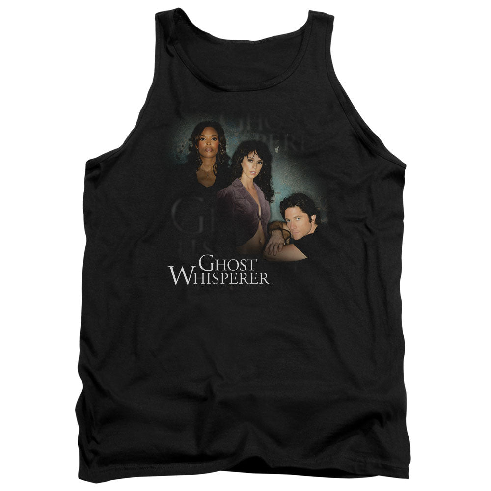 AN OFFCIALLY LICENSED GHOST WHISPERER DIAGONAL CAST ADULT UNISEX TANK TOP BLACK
