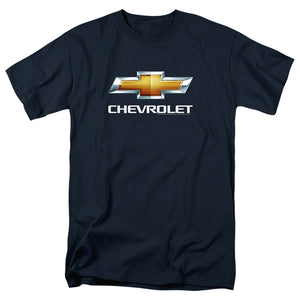 AN OFFCIALLY LICENSED CHEVROLETS CHEVY BOWTIE STACKED MEN'S REGULAR FIT T-SHIRT NAVY
