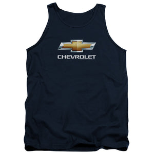 AN OFFCIALLY LICENSED CHEVROLETS CHEVY BOWTIE STACKED ADULT UNISEX TANK TOP NAVY