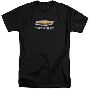 AN OFFCIALLY LICENSED CHEVROLETS CHEVY BOWTIE STACKED MEN'S TALL FIT T-SHIRT BLACK