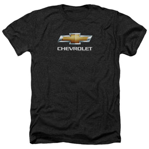 AN OFFCIALLY LICENSED CHEVROLETS CHEVY BOWTIE STACKED MEN'S HEATHER T-SHIRT CHARCOAL