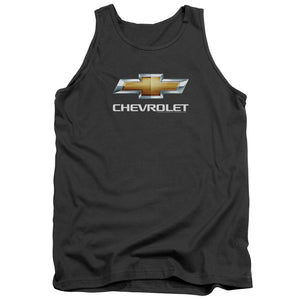 AN OFFCIALLY LICENSED CHEVROLETS CHEVY BOWTIE STACKED ADULT UNISEX TANK TOP CHARCOAL