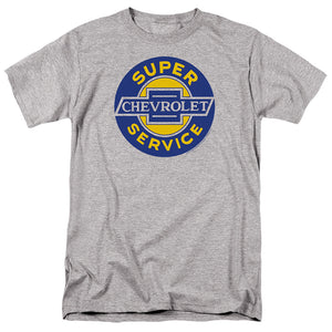 AN OFFCIALLY LICENSED CHEVROLET CHEVY SUPER SERVICE MEN'S REGULAR FIT T-SHIRT ATHLETIC HEATHER