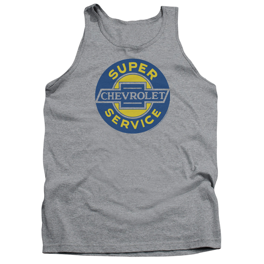 AN OFFCIALLY LICENSED CHEVROLET CHEVY SUPER SERVICE ADULT UNISEX TANK TOP ATHLETIC HEATHER
