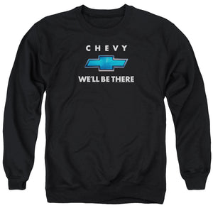 AN OFFCIALLY LICENSED CHEVROLET WELL BE THERE ADULT UNISEX CREWNECK SWEATSHIRT BLACK