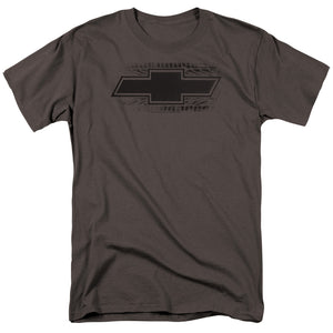 AN OFFCIALLY LICENSED CHEVROLET BOWTIE BURNOUT MEN'S REGULAR FIT T-SHIRT CHARCOAL