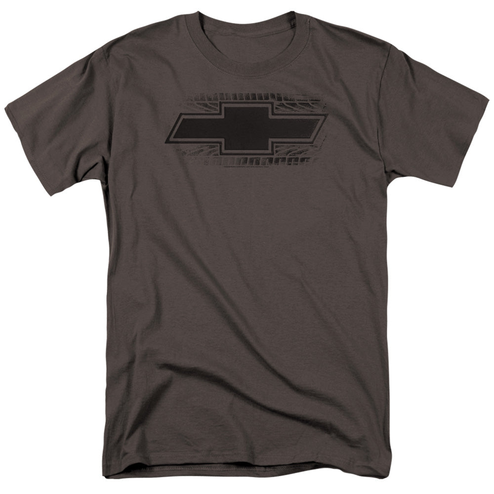 AN OFFCIALLY LICENSED CHEVROLET BOWTIE BURNOUT MEN'S REGULAR FIT T-SHIRT CHARCOAL